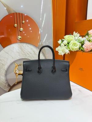 wholesale quality hermes birkin 25 noir matte alligator and togo touch